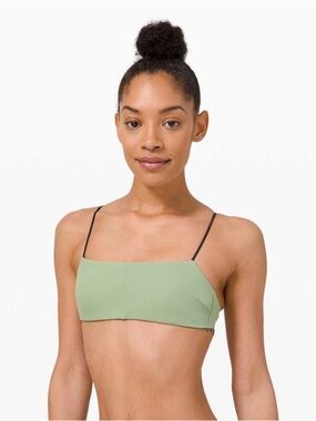 Lululemon Pool Play Reversible Bikini Top Vista Green/Black